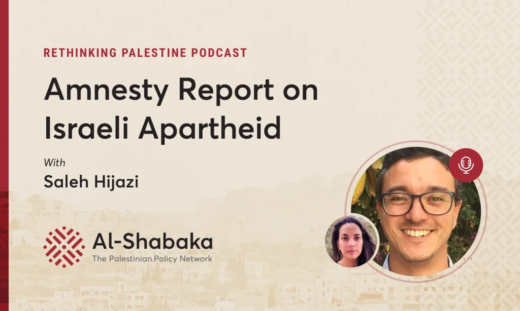 Podcast - Amnesty Report on Israeli Apartheid with Saleh Hijazi
